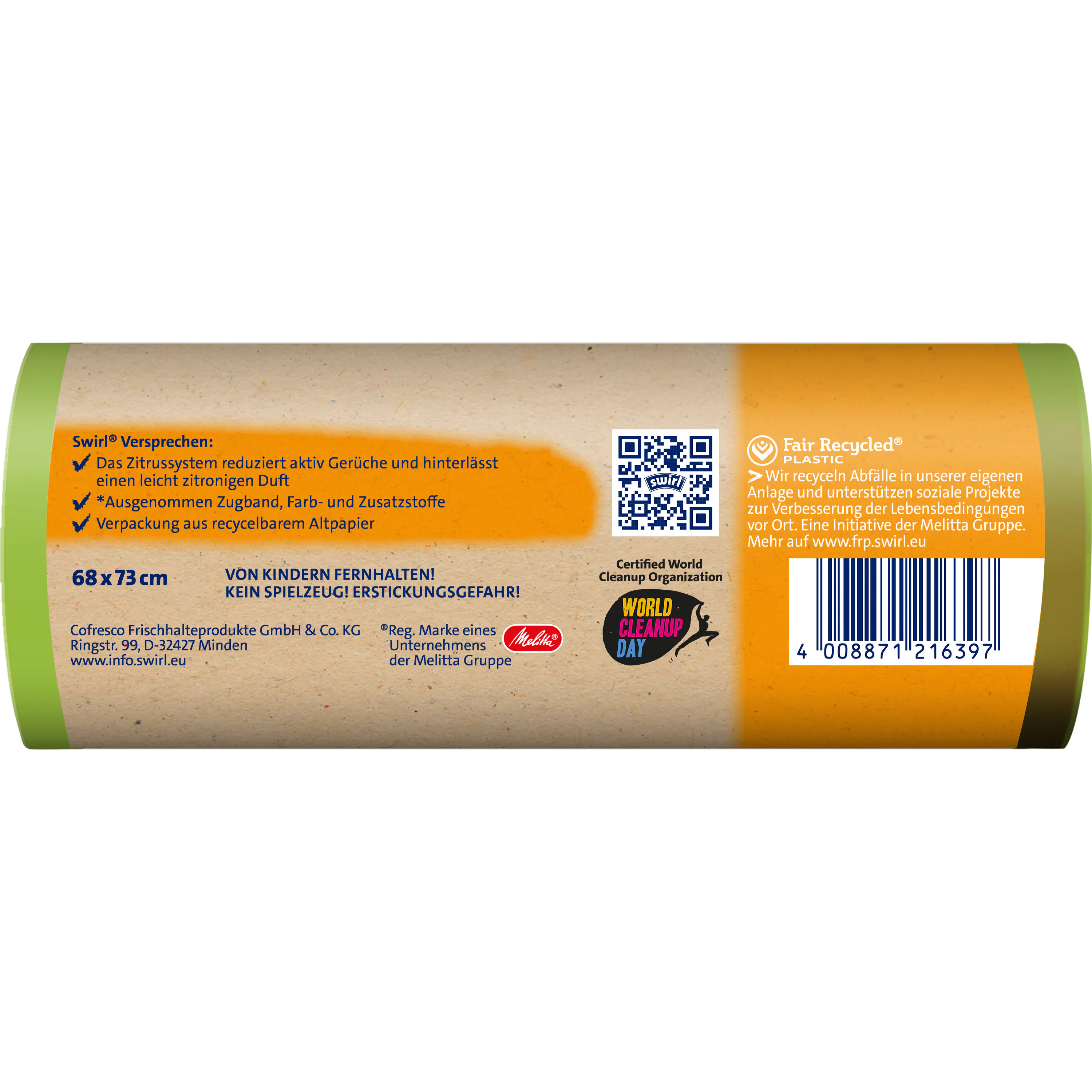 Swirl® Aktive Frische Müllbeutel 60 L Reißfest & Dicht