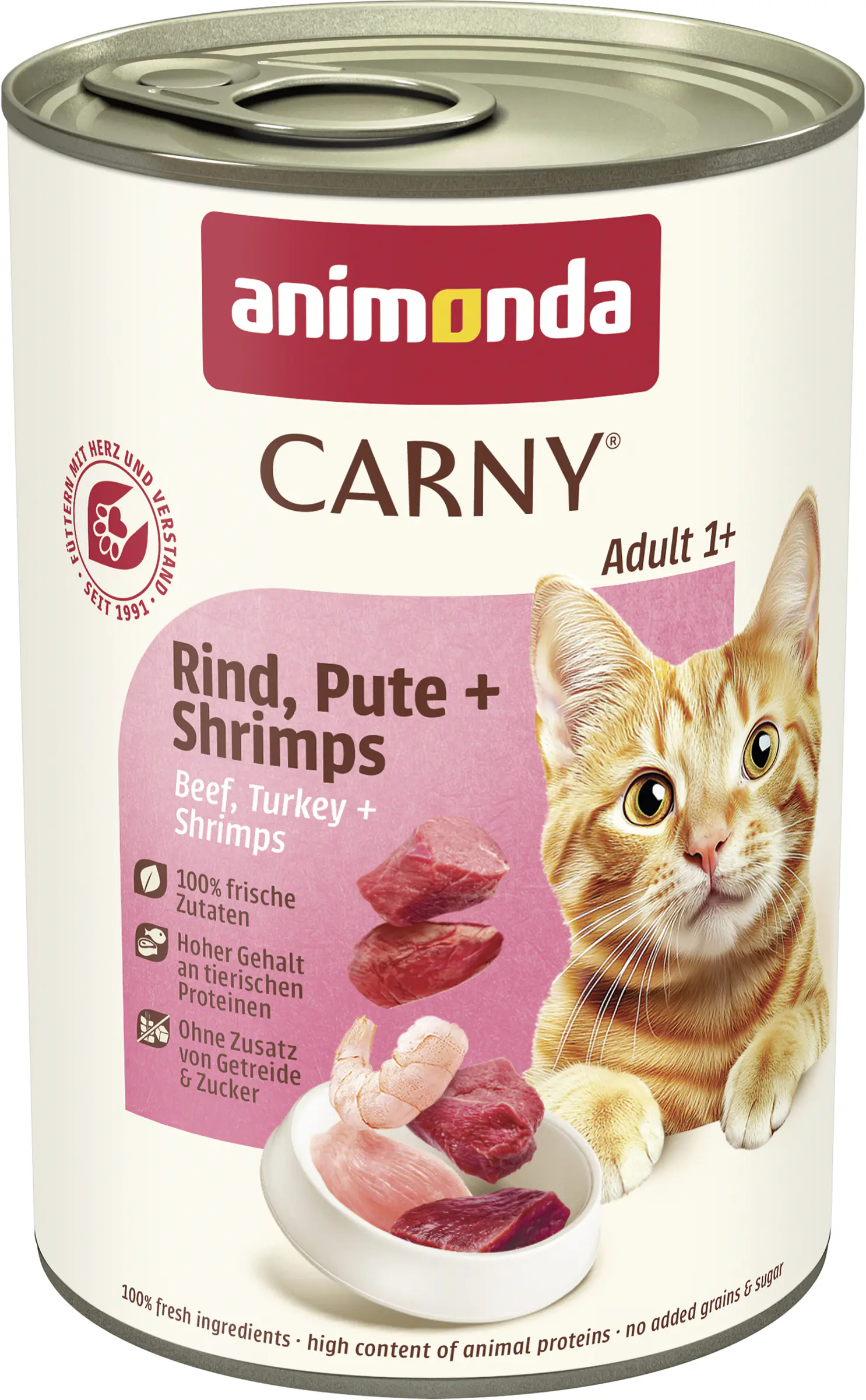 Animonda Carny Adult Katzennassfutter getreidefrei 400 g Rind, Pute & Shrimps