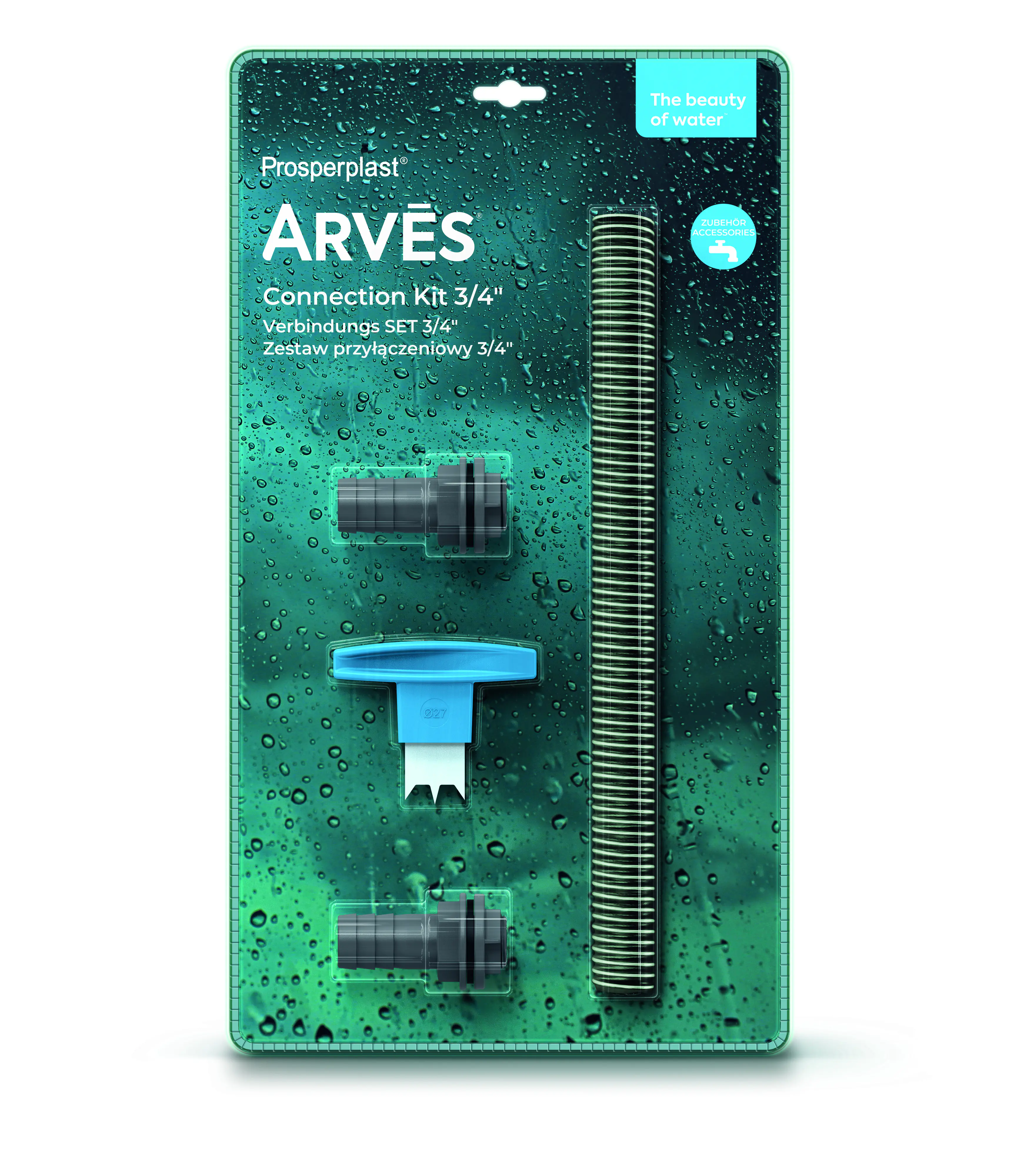 Prosperplast Regentonnen Verbindungs-Set Arves 19,05 mm (3/4'') basalt