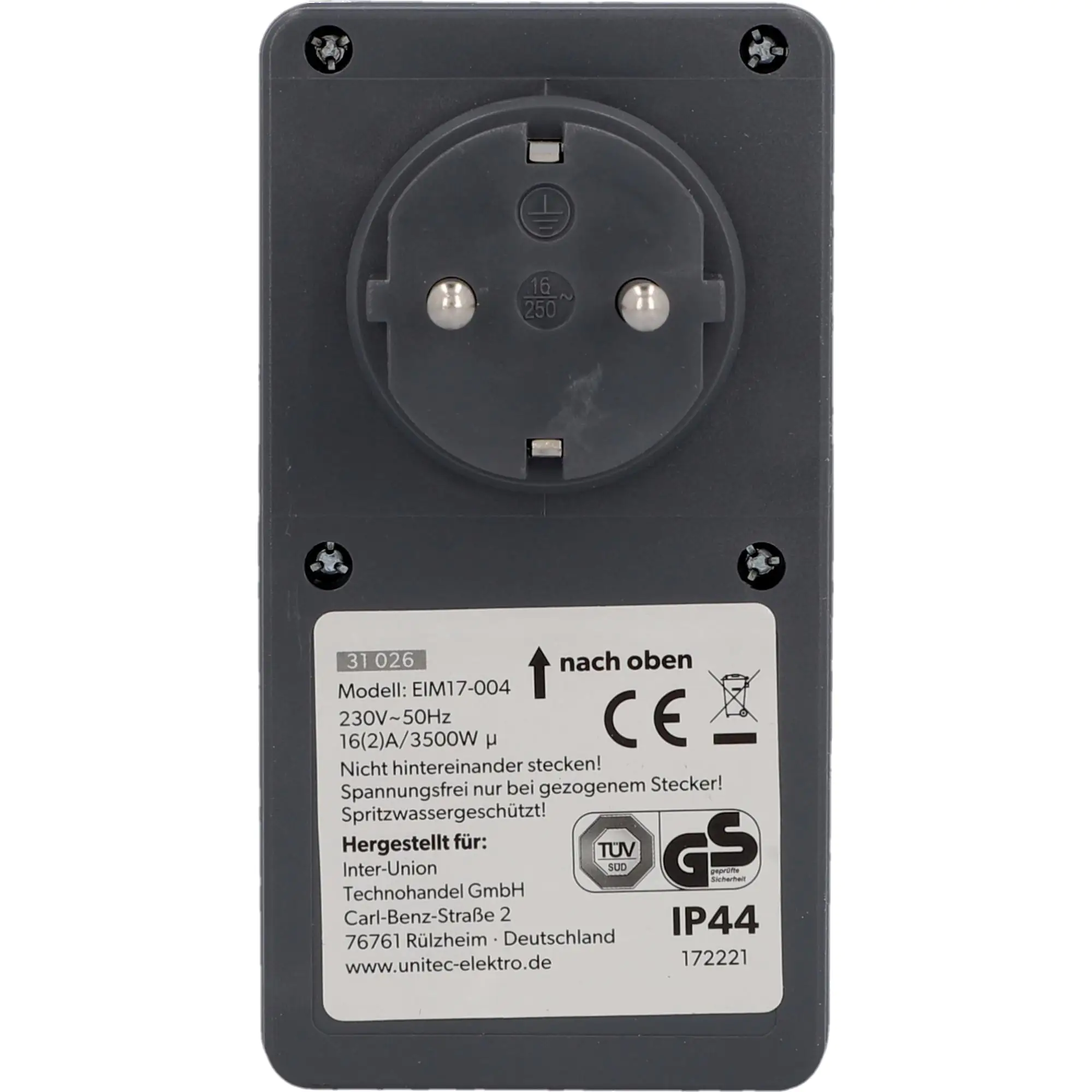 Zeitschaltuhr mini 3.500W mechanisch, IP44