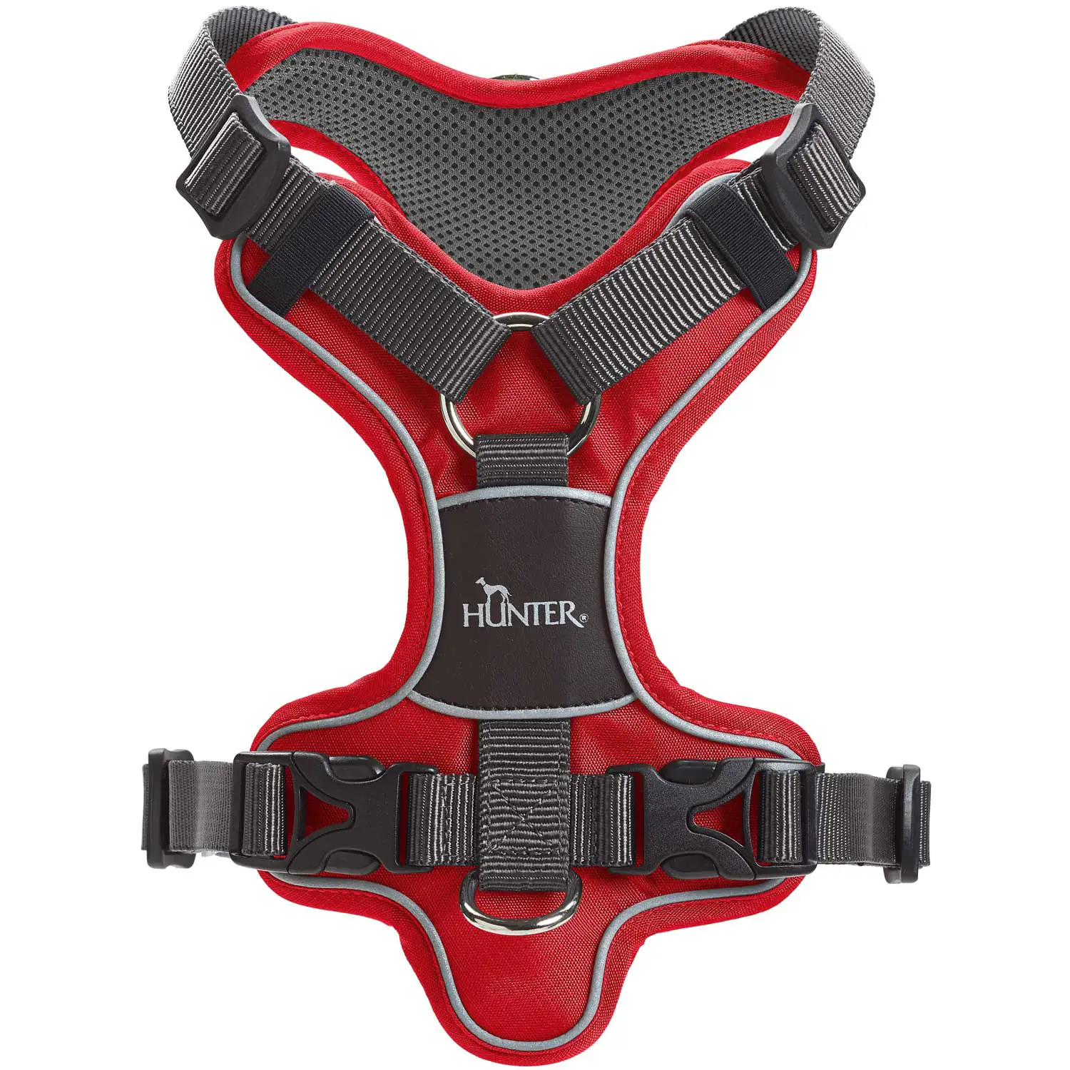 Hunter Hundegeschirr Divo S rot/grau