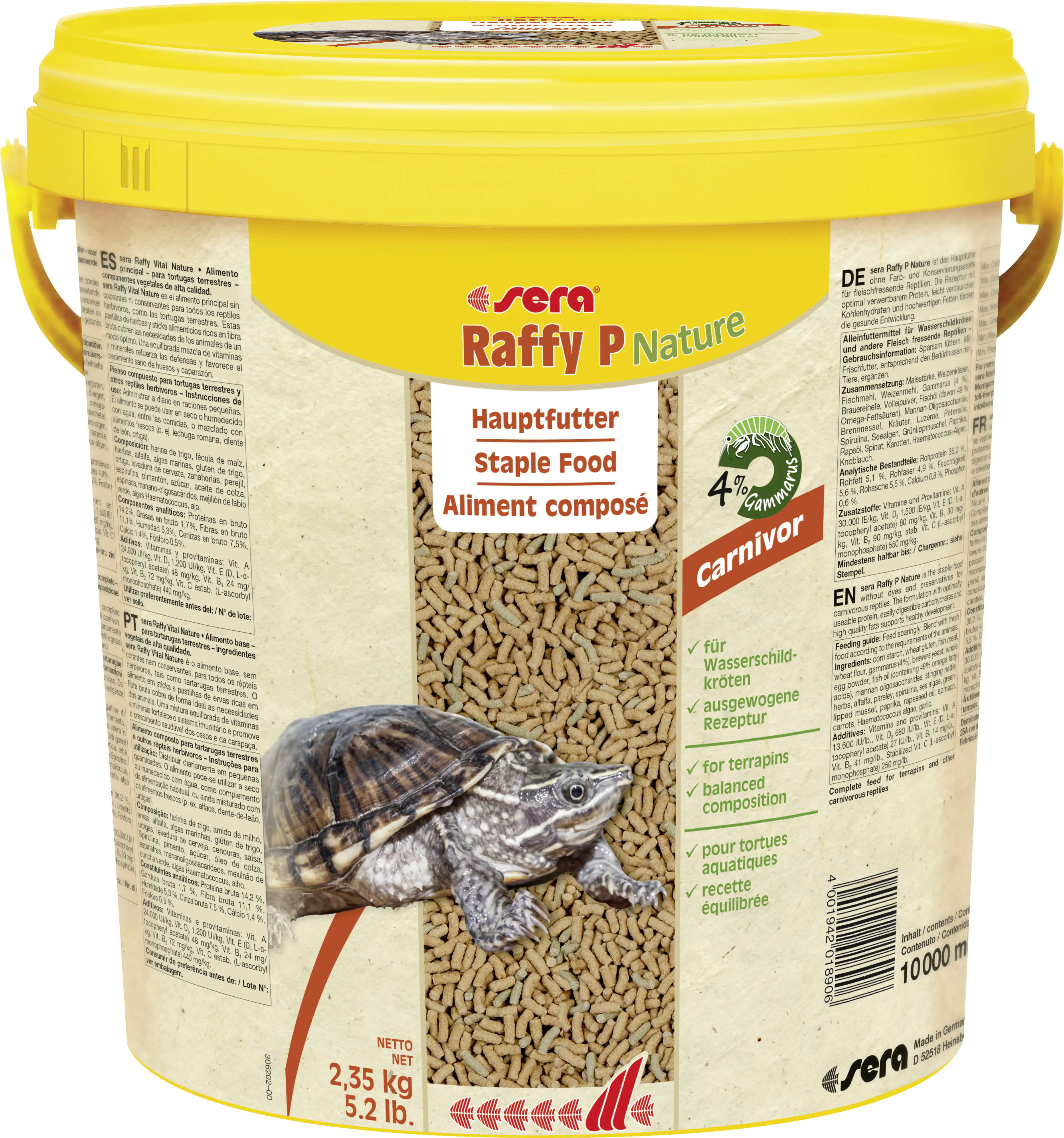 Sera Schildkrötenfutter Raffy P 10 L