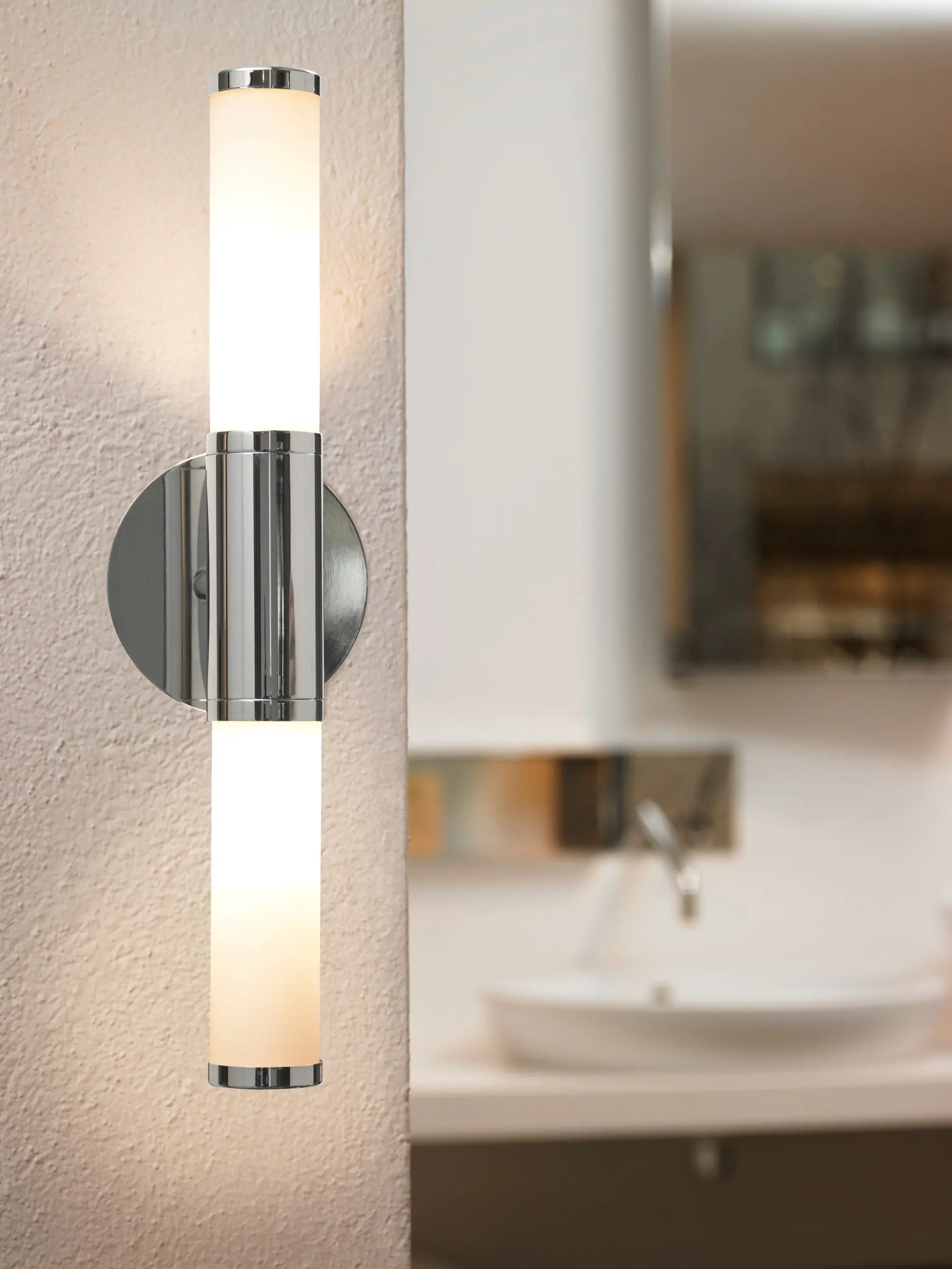 Eglo Bad-Wandleuchte Palmera chrom weiß opal