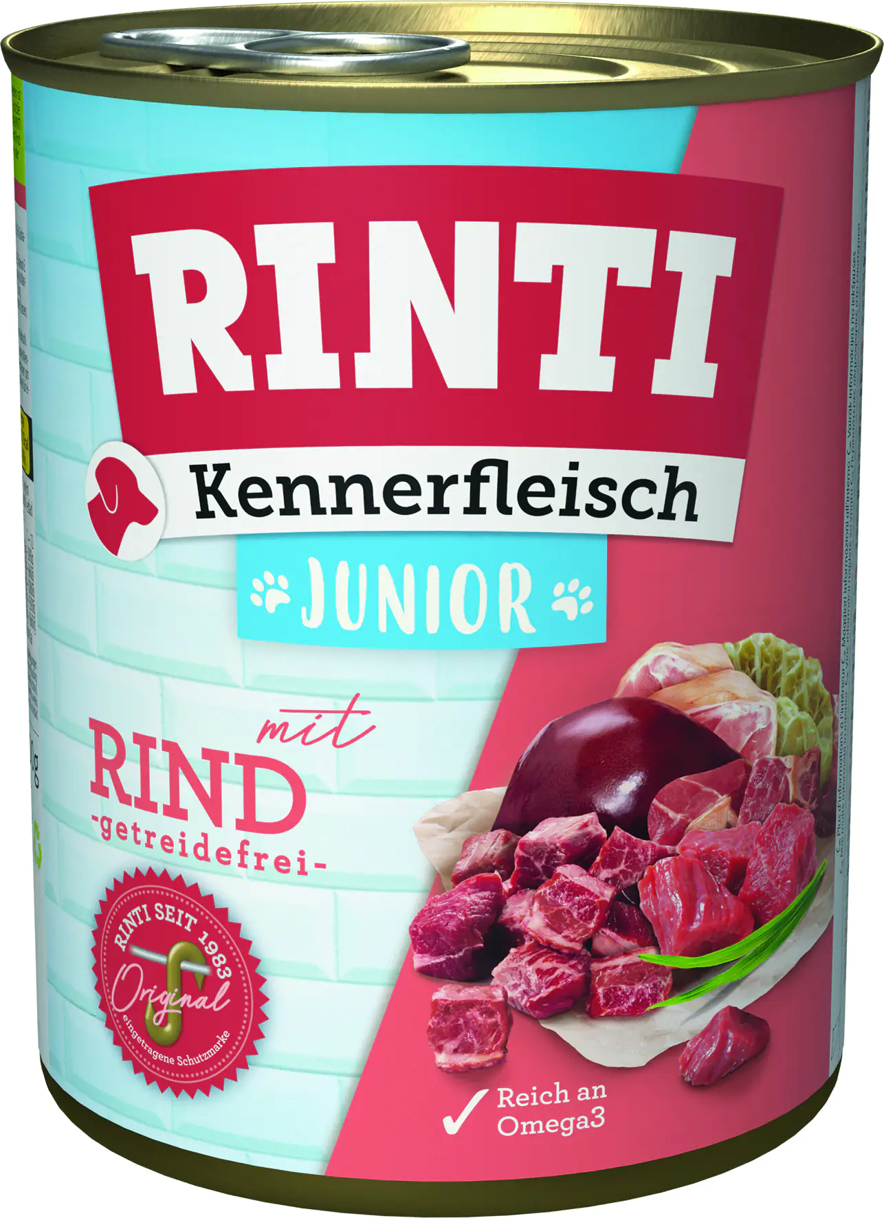 Rinti Kennerfleisch Hundenassfutter Junior getreidefrei 800 g Rind bei Kartonabnahme