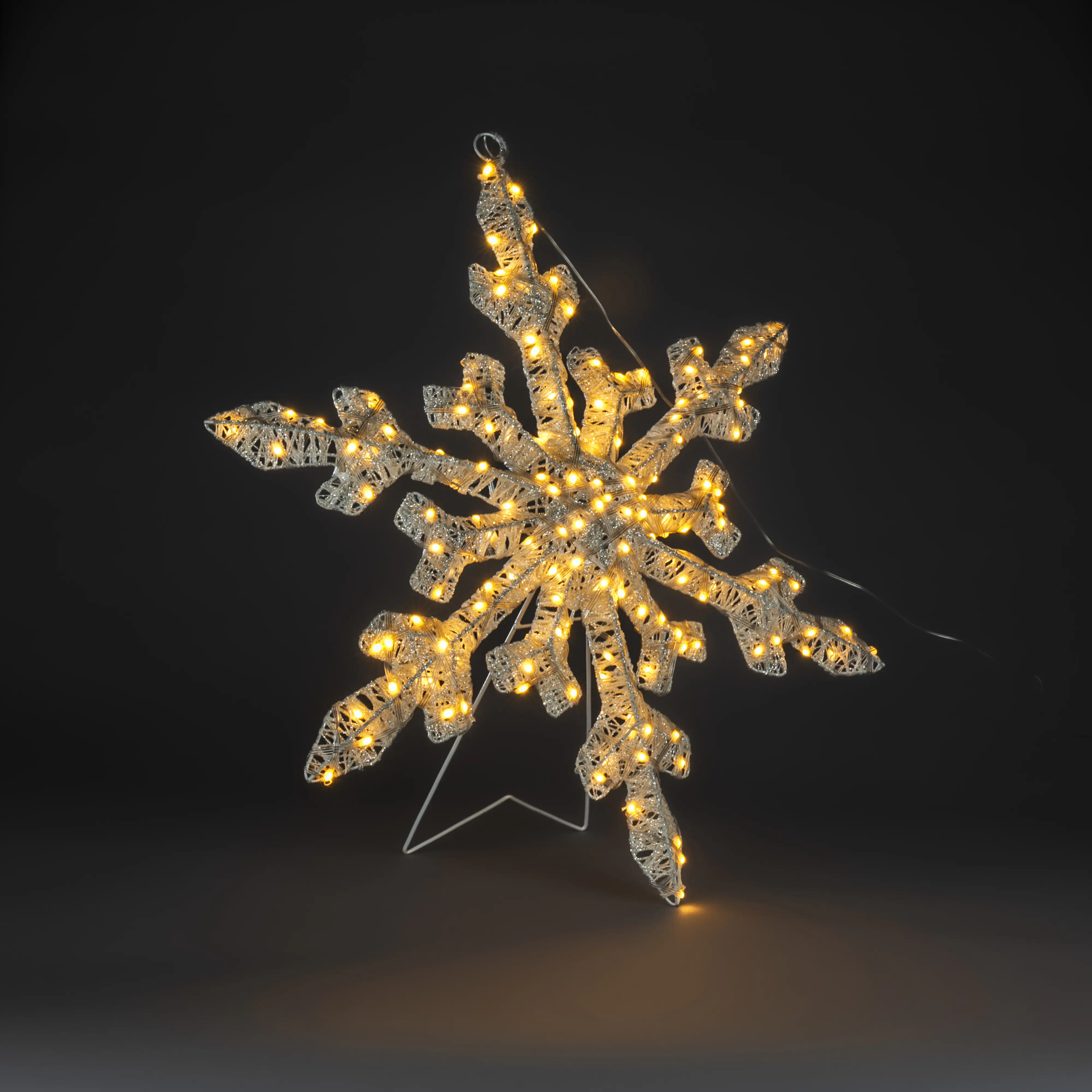 Konstsmide LED Weihnachtsdeko Schneeflocke 60 cm bernstein