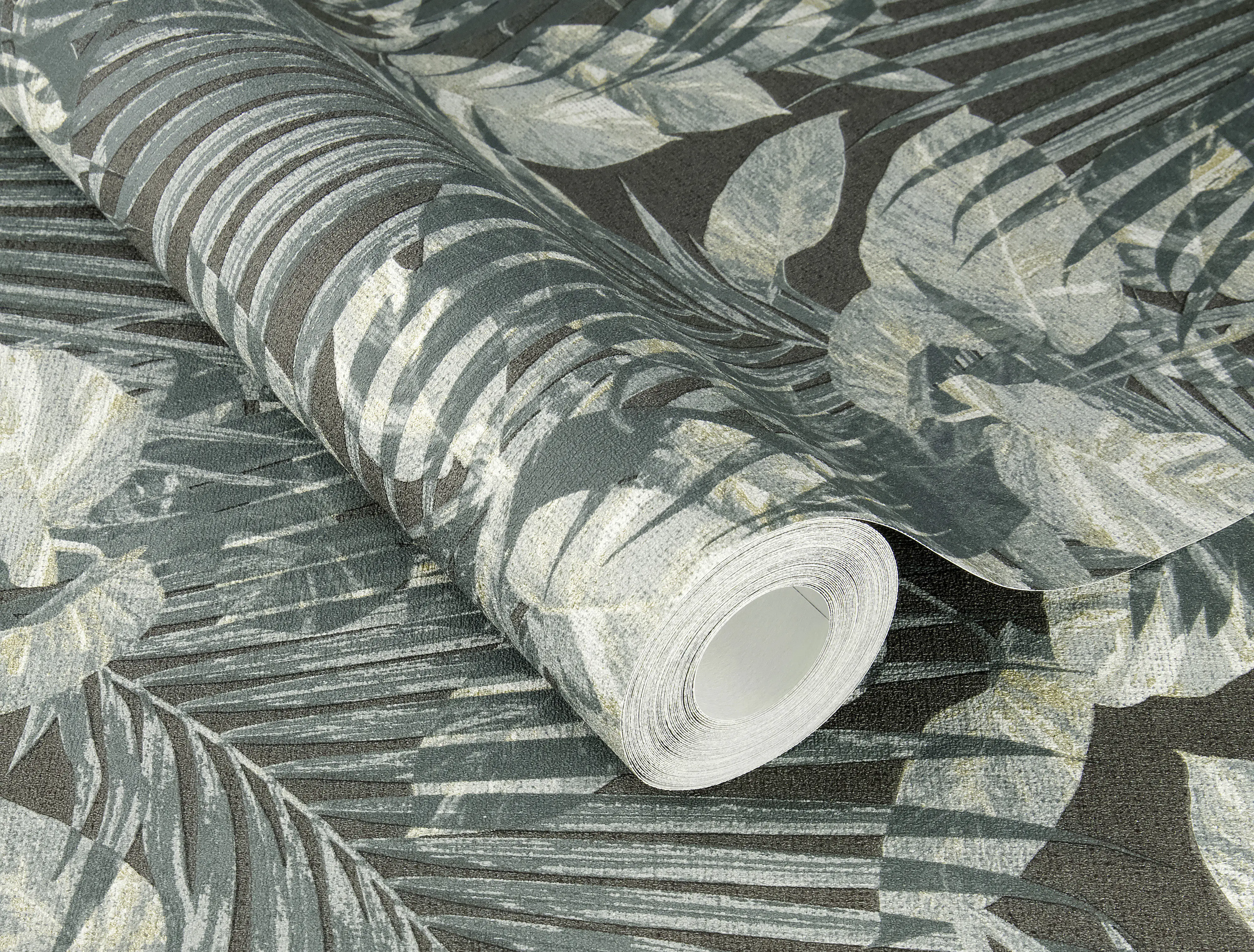 Schöner Wohnen Vliestapete Schattenblatt petrol blau 10,05 x 0,53 m