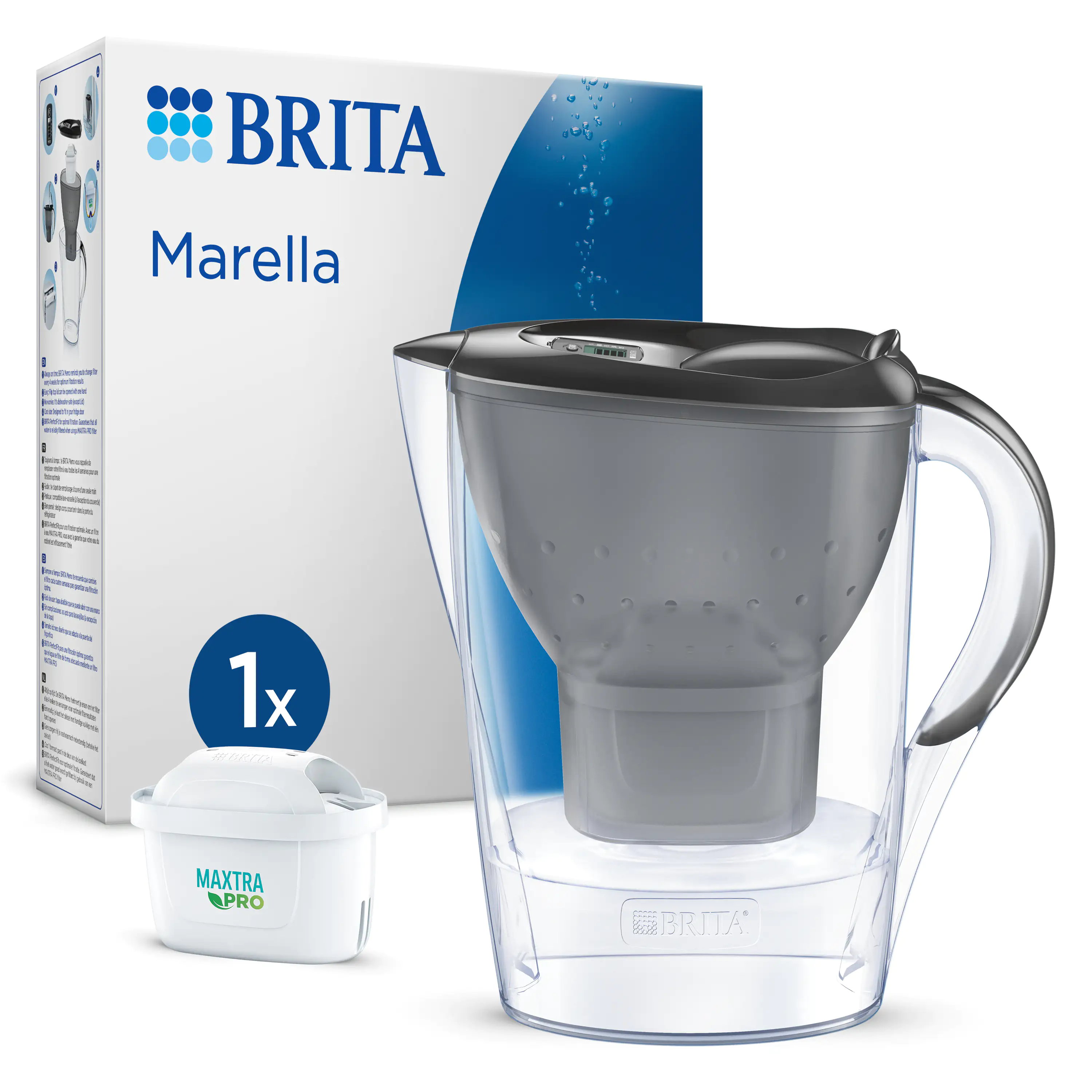 Brita Wasserfilter-Kanne Marella graphit, 2,4 l Füllmenge