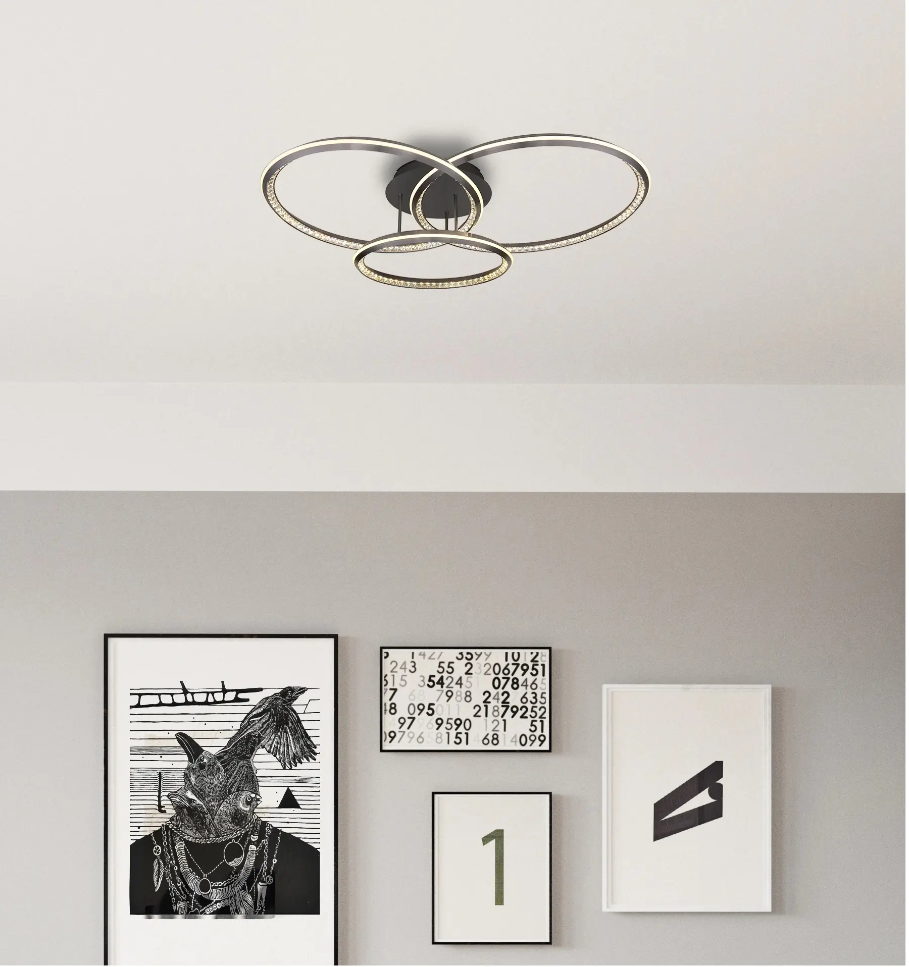 Globo LED Deckenleuchte Alaina 3er Ringe 109x80,5 cm warmweiß-kaltweiß