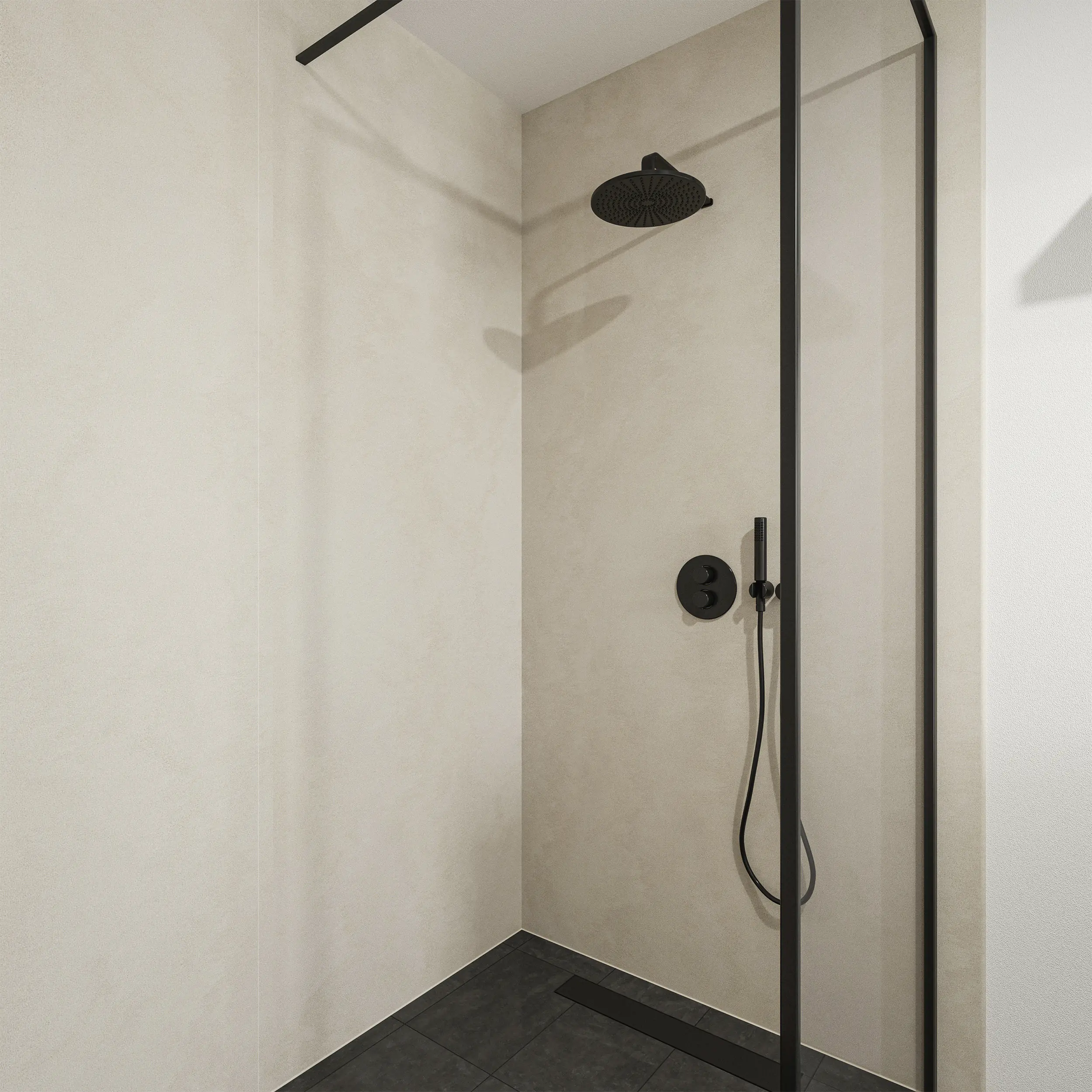 Wetwall Elite Wandpaneel  Cream Stone 16 x 260 cm mit abgerundeter Abschlusskante
