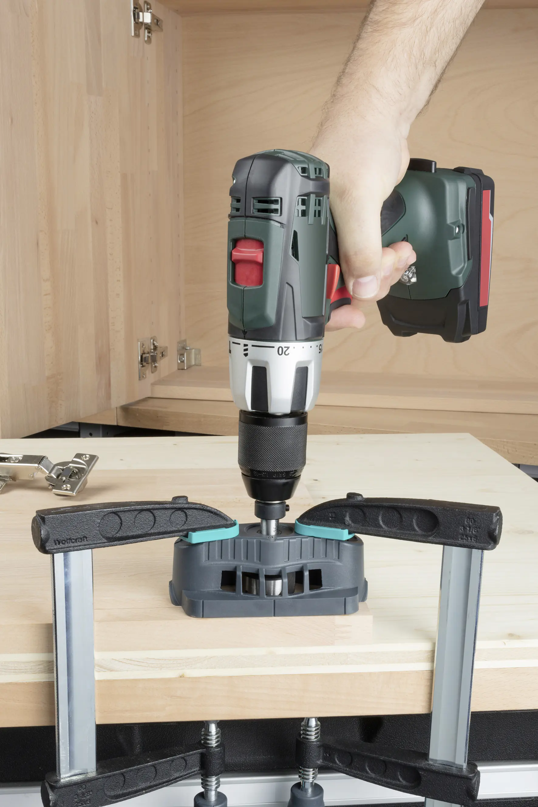 Wolfcraft Mobile Bohrhilfe Forstnerbohrer