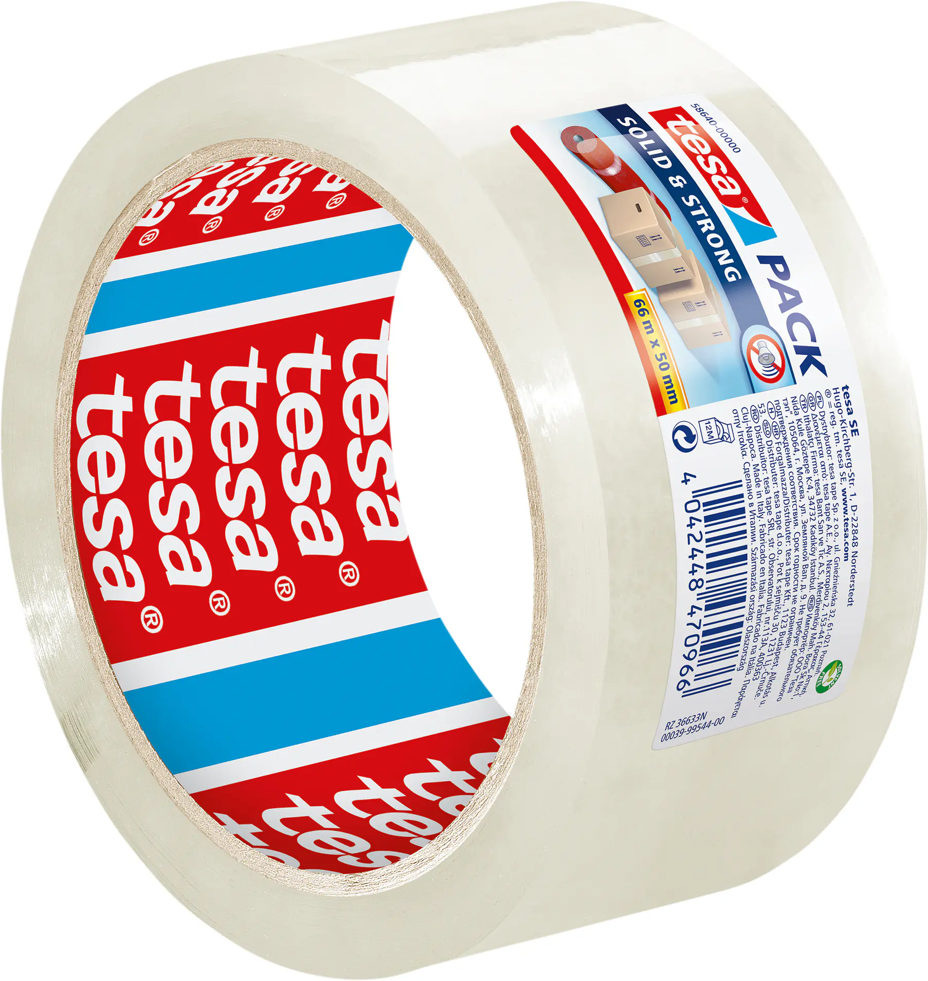 tesa Pack Solid & Strong 66 m x 50 mm, transparent
