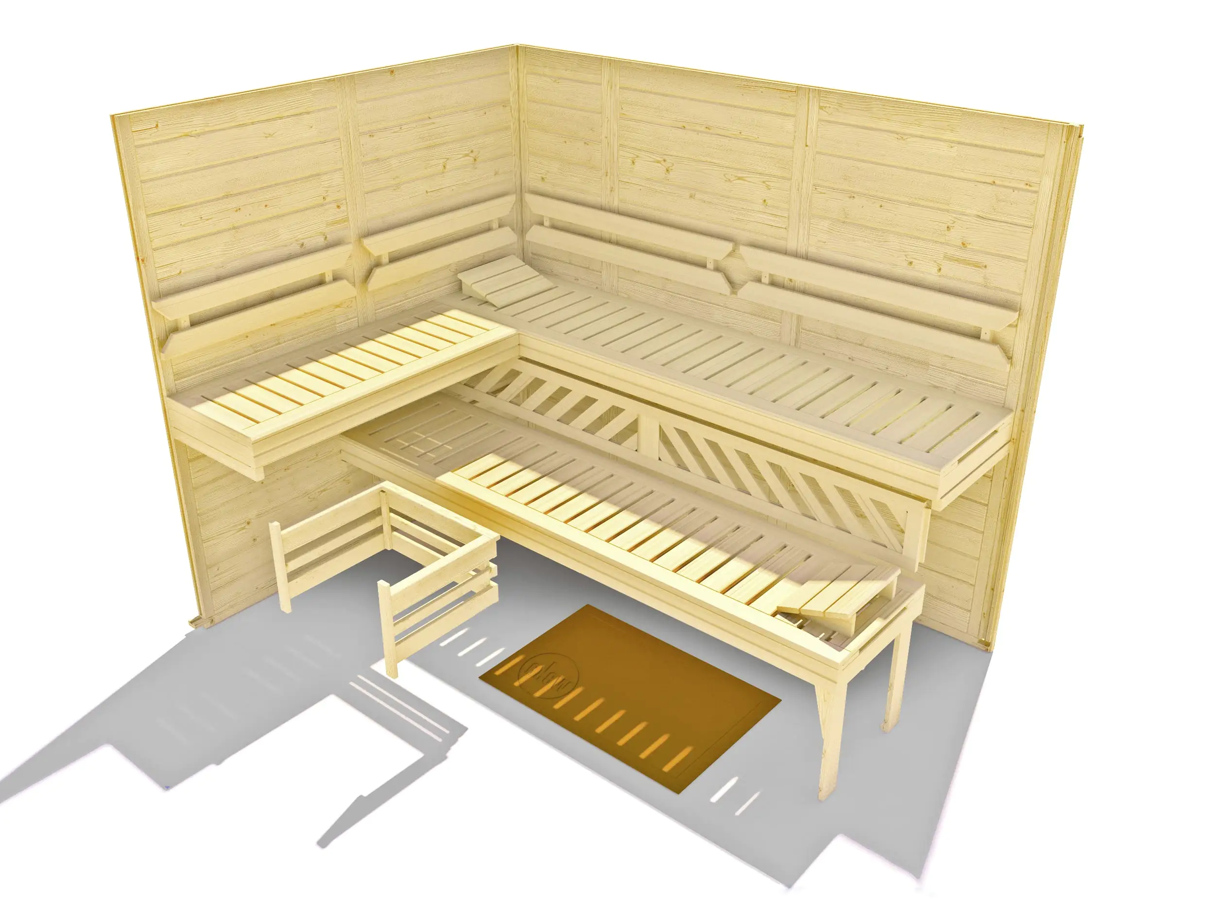 Weka Premium Massivholz-Elementsauna Kemi Eck Gr. 2 Sparset 7,5 kW BioS