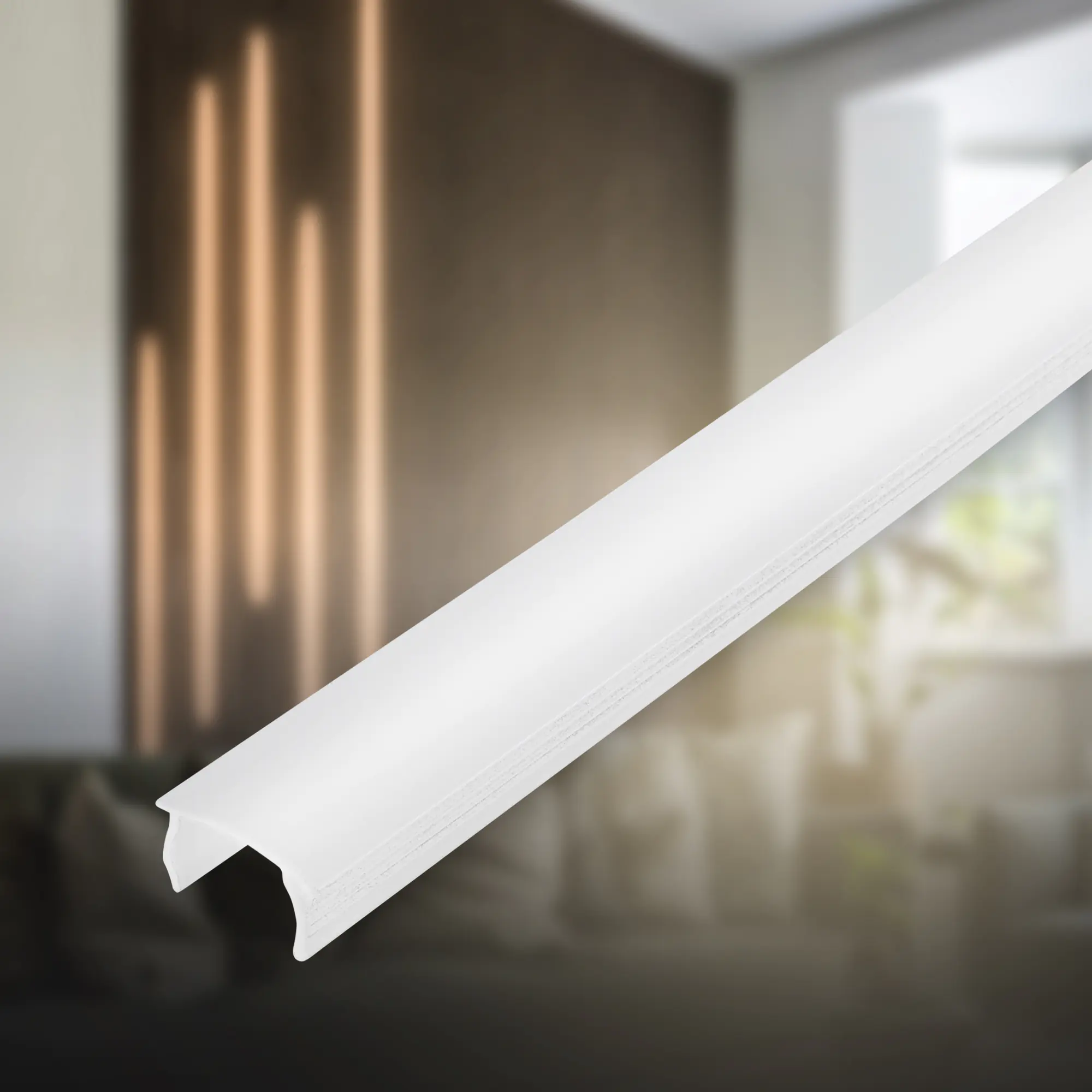 PC Profil Diffusor für Akustikpaneele Kunstoff 130 cm Milchglas Optik 16-17 mm