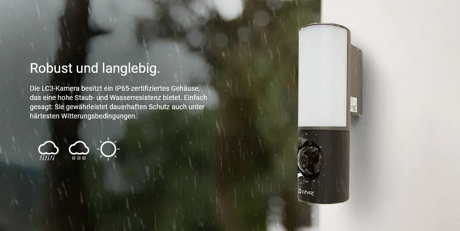 Ezviz Wlan Outdoor Kameraleuchte LC3 mit Gegensprechfunktion