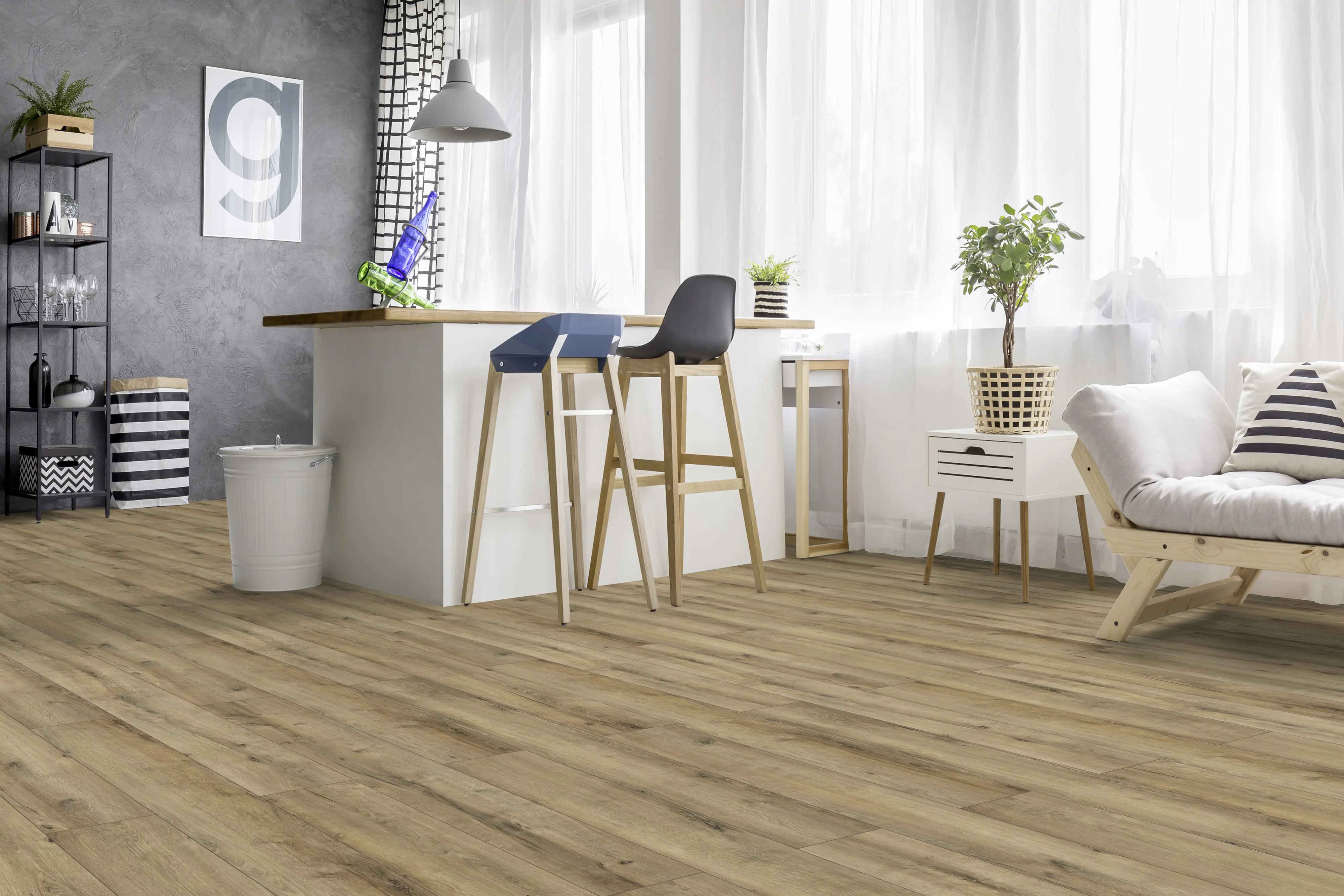 Classen Laminat Megaloc Aquaprotect 128,5 x 19,2 cm 8 mm Oak natural grey