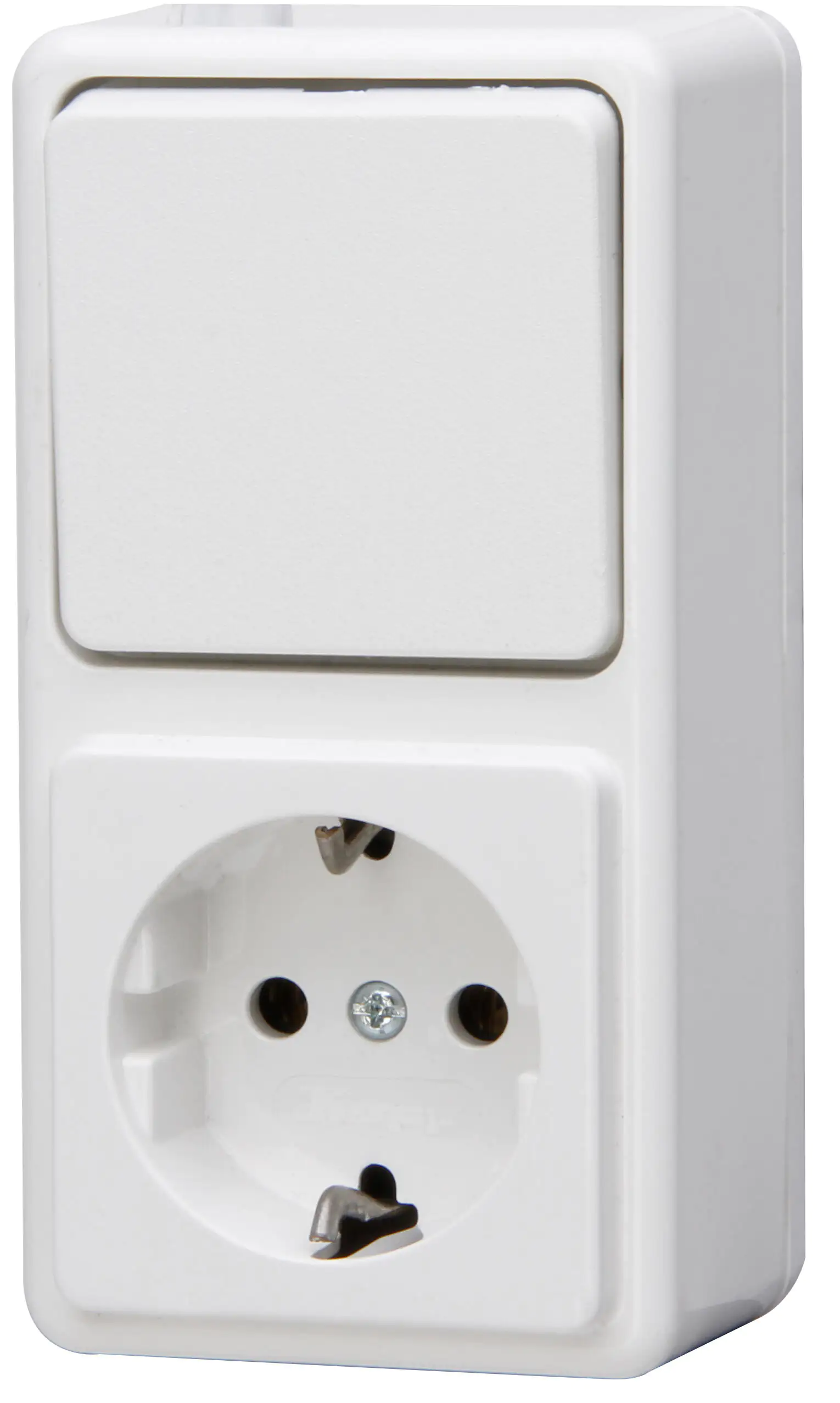 Kopp Aus-/Wechselschalter-Steckdosen Kombi Standard, arktisweiß, 108802007