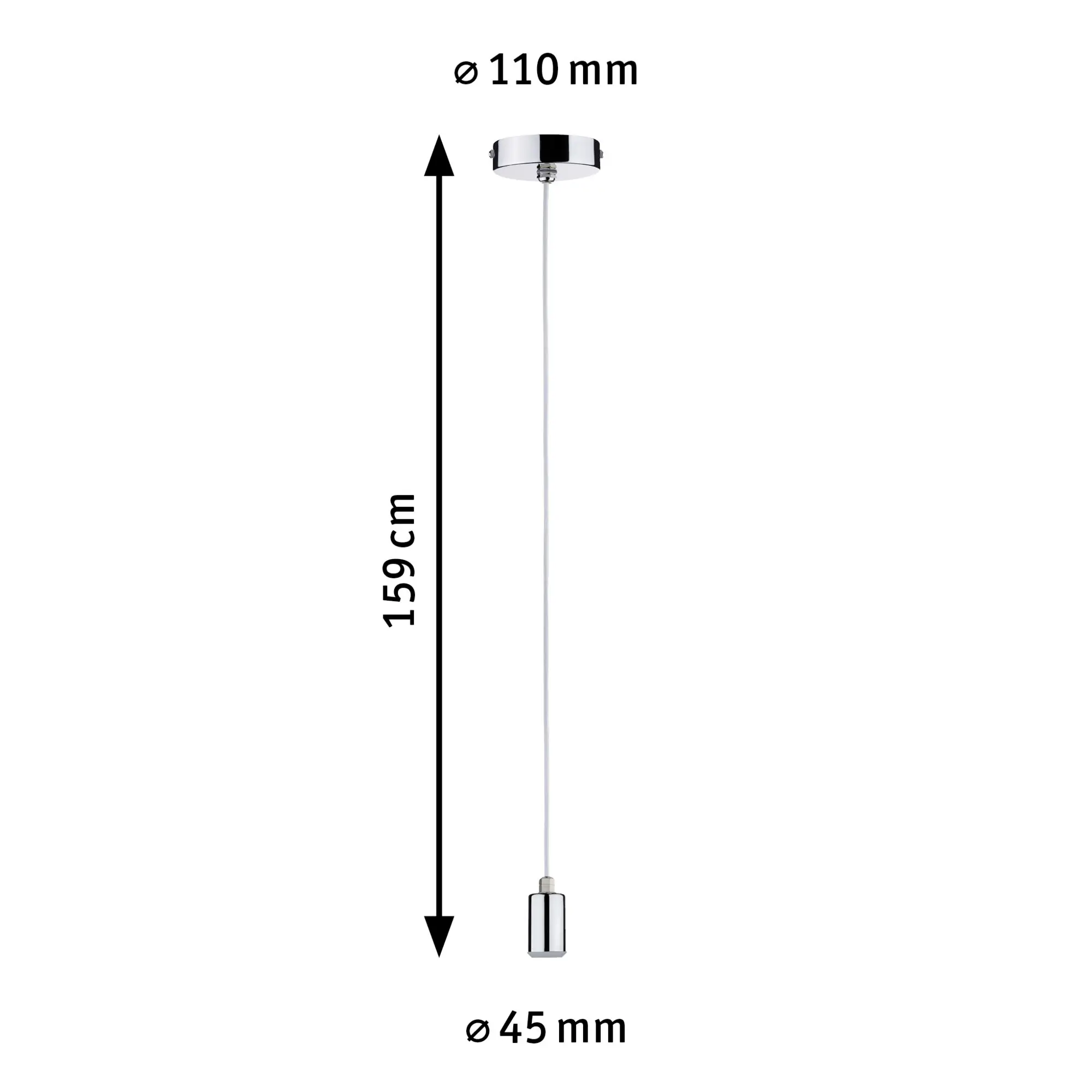 Paulmann Pendelleuchte Larus chrom Ø 11 cm E 27, max. 60 W, dimmbar