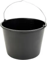 Baueimer 20 l Kunststoff schwarz Knopfbügel L-Skala