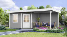 Weka Gartensauna Salo 17,91 m² grau