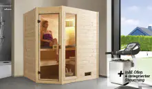 Weka Massivholz-Sauna Valida Gr. 1 Sparset 5,4 kW