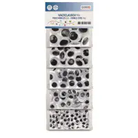 Glorex Wackelaugen mix 7,10,12,15,18 mm, 270 Stück
