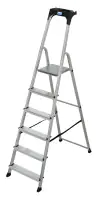 Krause Aluminium Stufen-Stehleiter CORDA 6 Stufen mit Ablageschale 3,20 m