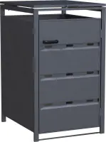 Floraworld Mülltonnenbox Premium Stahl für 1 x 240 l Mülltonnen schwarz-metallic