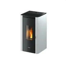 Freepoint Pelletofen Indigo weiß schwarz, weiß, bis 7kW Heizleistung