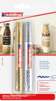 edding 750 Glanzlackmarker 2er Set gold und silber